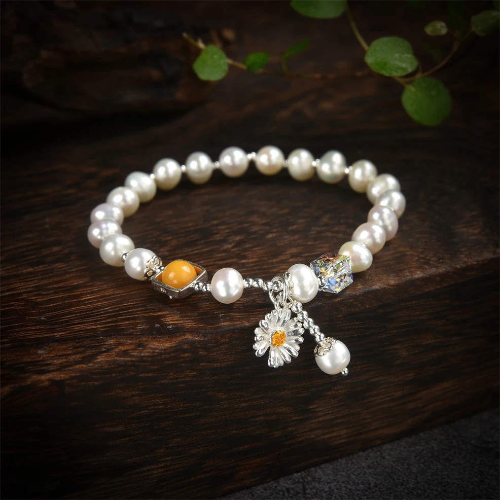 非金属项链 （志）简约小雏菊黄色路路通配饰手链