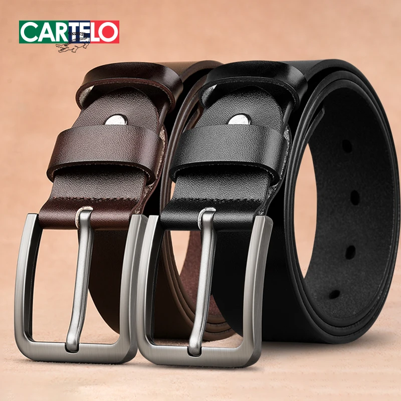 CARTELO/卡帝乐鳄鱼女士针扣皮带时尚真皮复古双面潮流商务腰带