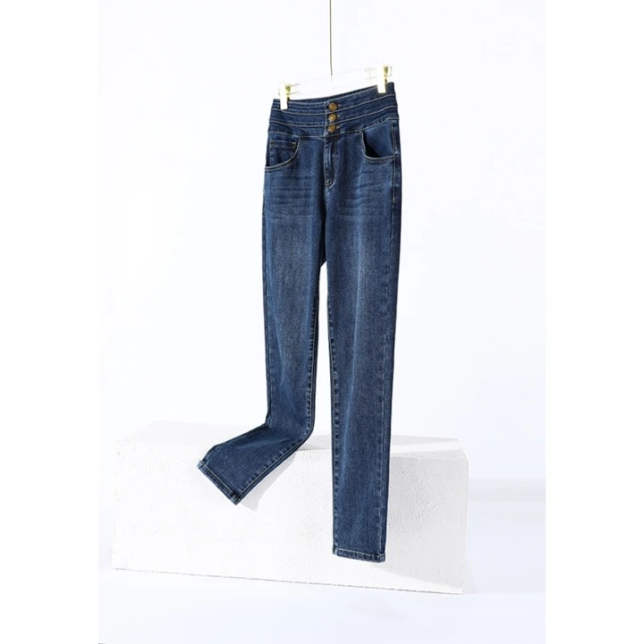 「JIANG.Z定制」新款通勤高腰显瘦牛仔长裤 22K0031