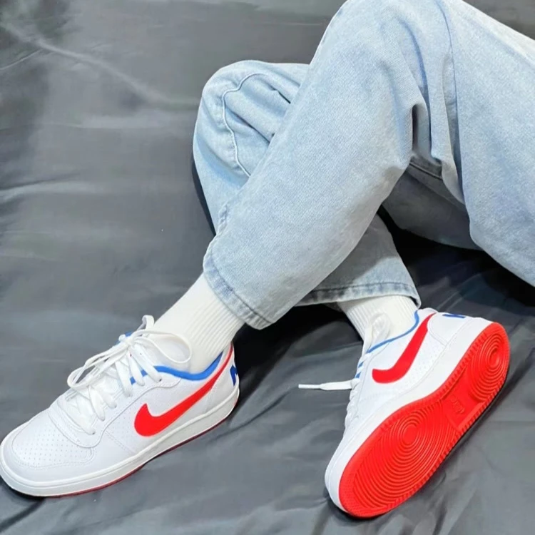 NIKE耐克女子 Court Low 复古白蓝红低帮休闲运动板鞋 DM2420-164