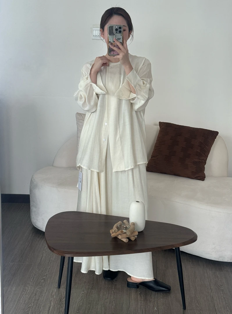 新款气质温柔极简风新中式套装裙装