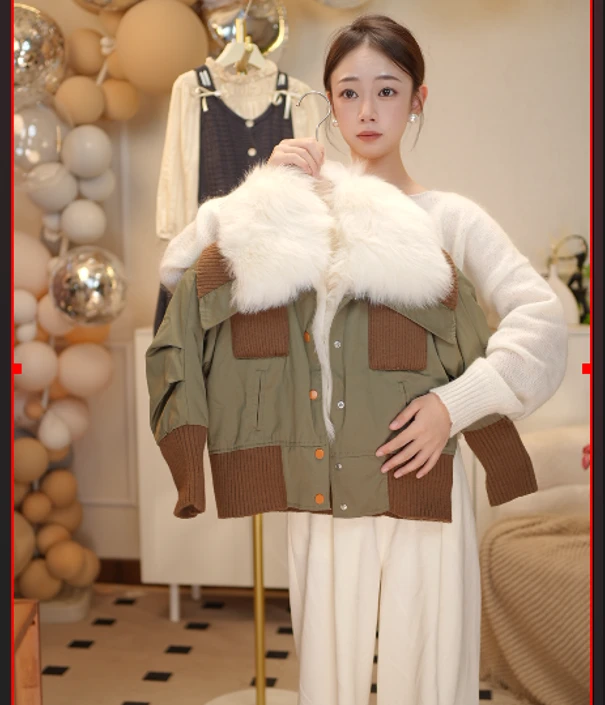 【菲菲原创】秋冬女童潮品毛领爆款冬季派克服休闲时尚百搭外套翻领