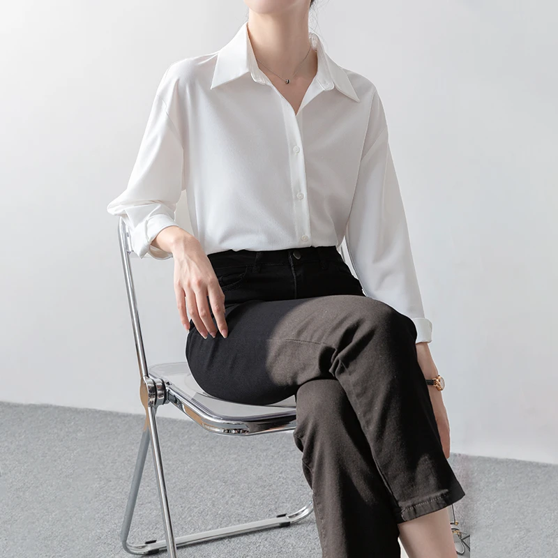 干练气场女装白衬衫秋季职场通勤职业装面试衬衣时尚百搭气质上衣
