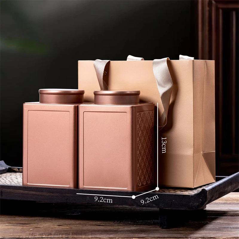 新款简易铁罐茶叶罐空罐红茶绿茶龙井岩茶礼盒空盒通用空白伴手礼