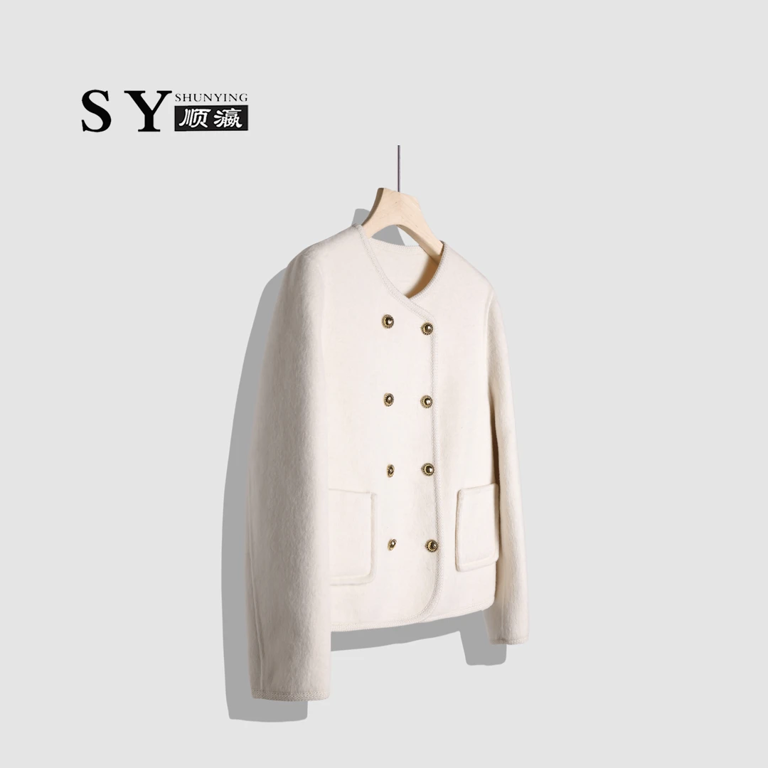 顺瀛【温柔丽人】新款显瘦修身时尚轻薄气质毛呢外套SY2358336