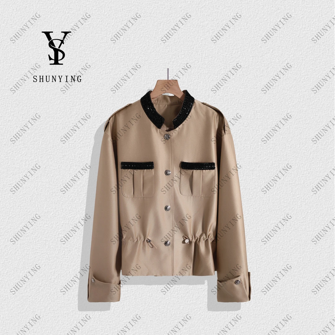 【顺瀛】新款设计感抽绳显瘦洋气小香风短风衣外套SY63FY3052