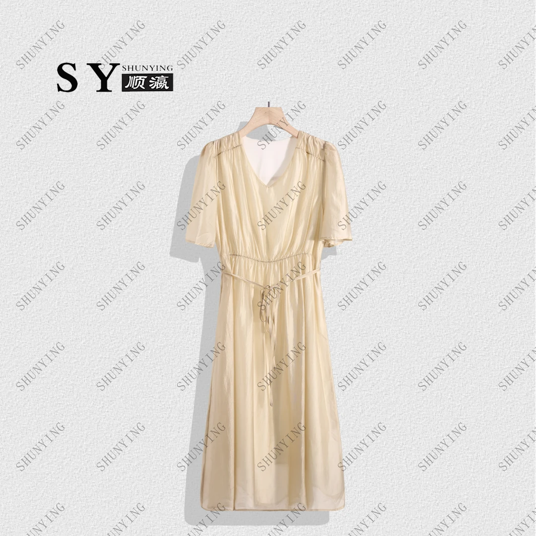 【顺瀛】新款宽松休闲气质V领时尚连衣裙SY62LYQ9956