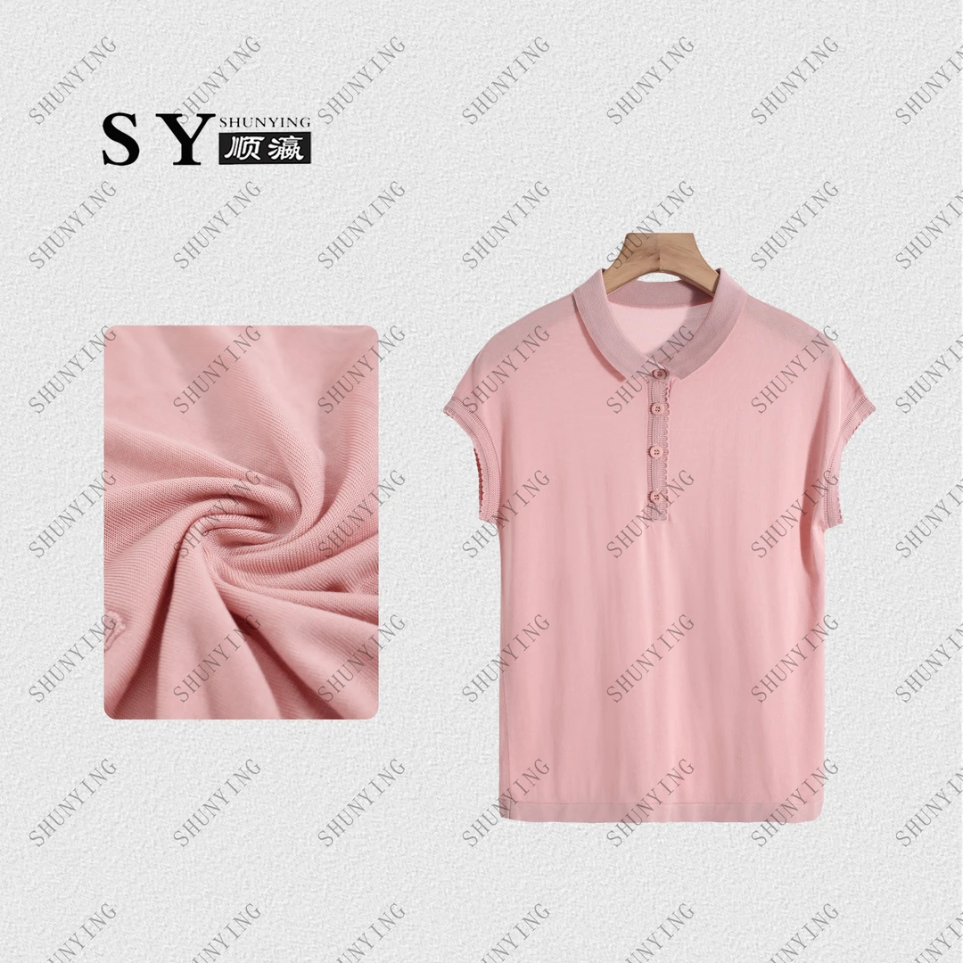 【顺瀛】夏季新款时尚简约小翻领无袖针织T恤SY62ZZ7781