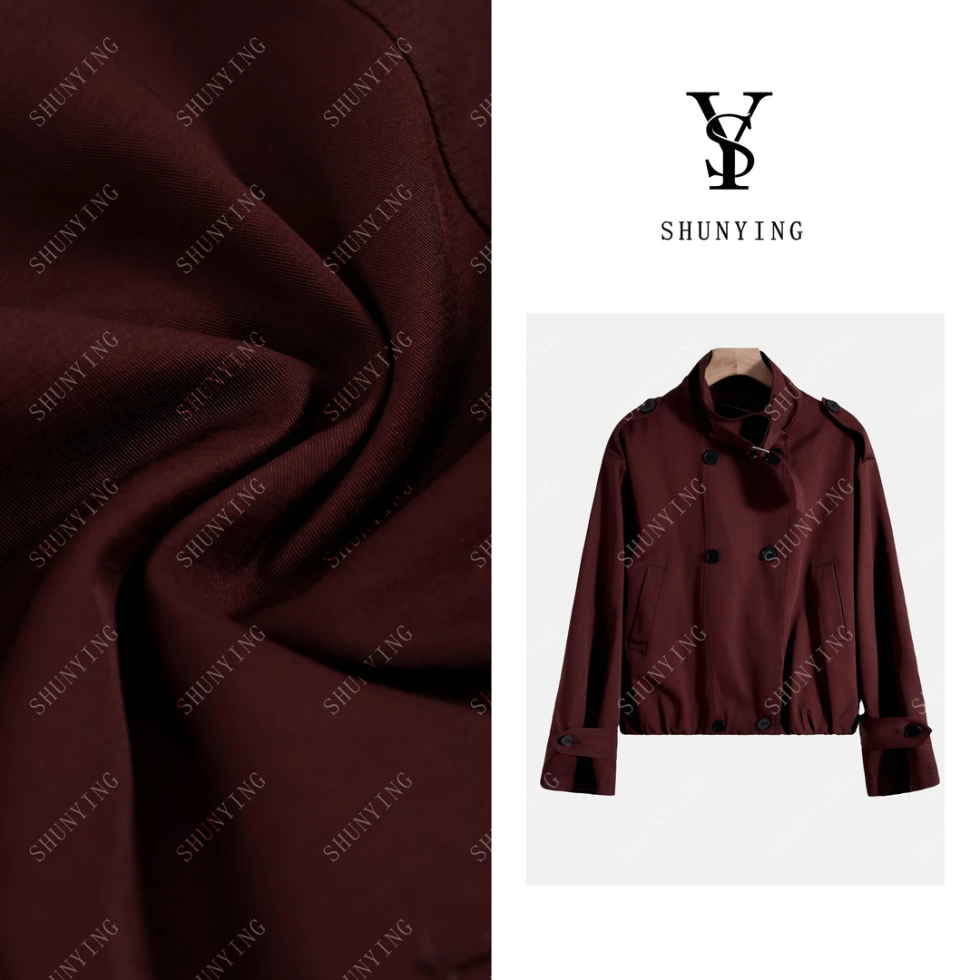 【顺瀛】秋季新款时尚双排扣简约宽松休闲短款风衣SY63FY88089