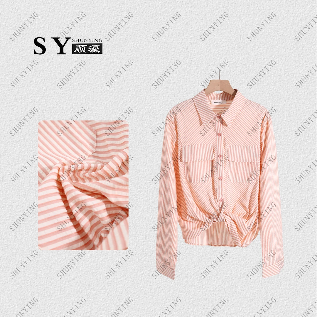 【顺瀛】夏季新款设计感条纹清新脱俗气质交叉衬衫SY63C0567