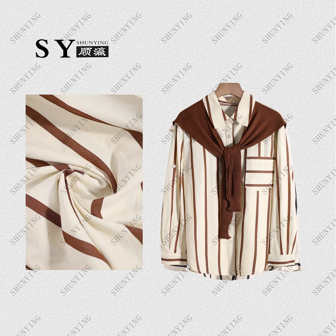 【顺瀛】早秋新款时尚翻领单口袋百搭条纹休闲衬衫SY63CS172