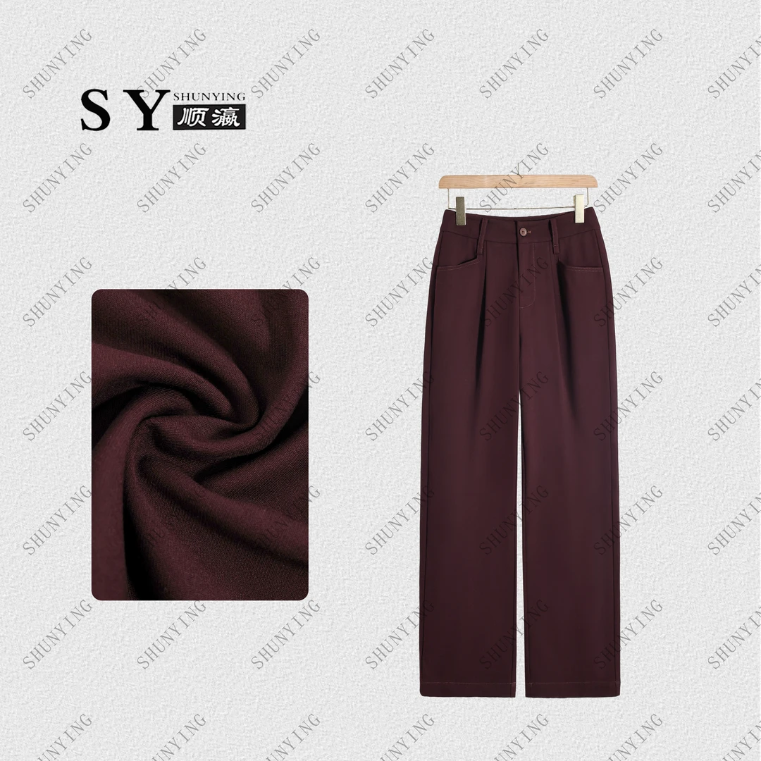 顺瀛【葡萄紫庄园】秋季新款高腰宽松显瘦气质直筒休闲裤SY63XXK095
