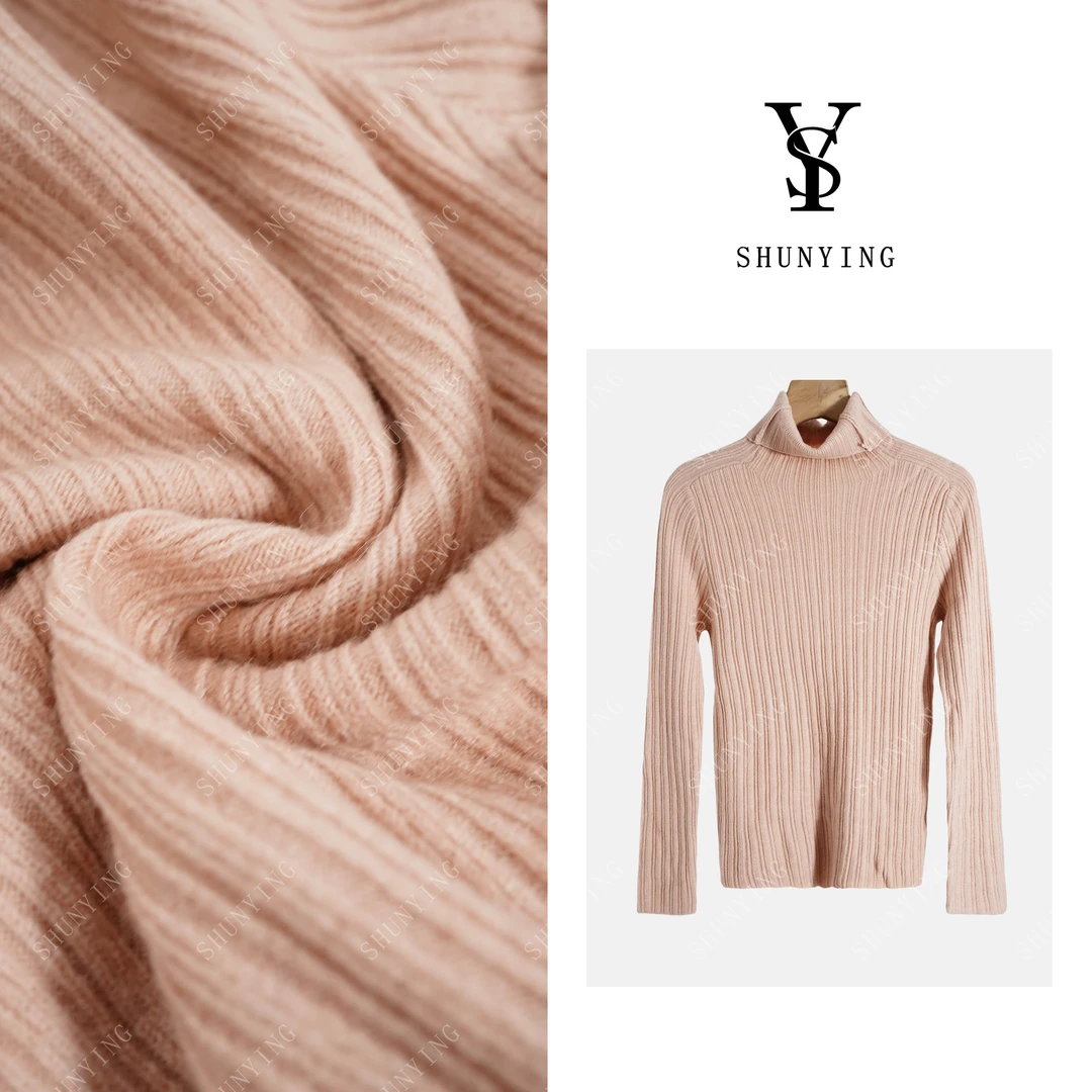 【仟娜】秋冬新款简约纯色中高领坑条显瘦休闲毛衫SY66ZZ167