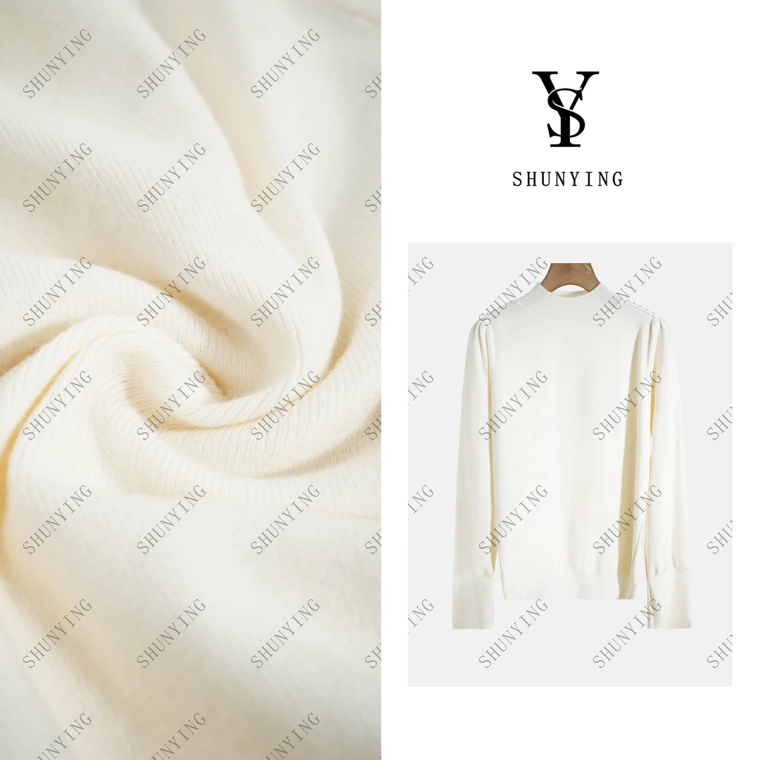 【仟娜】软糯亲肤~ 简约纯色修身显瘦百搭小金扣针织衫SY66ZZ3396