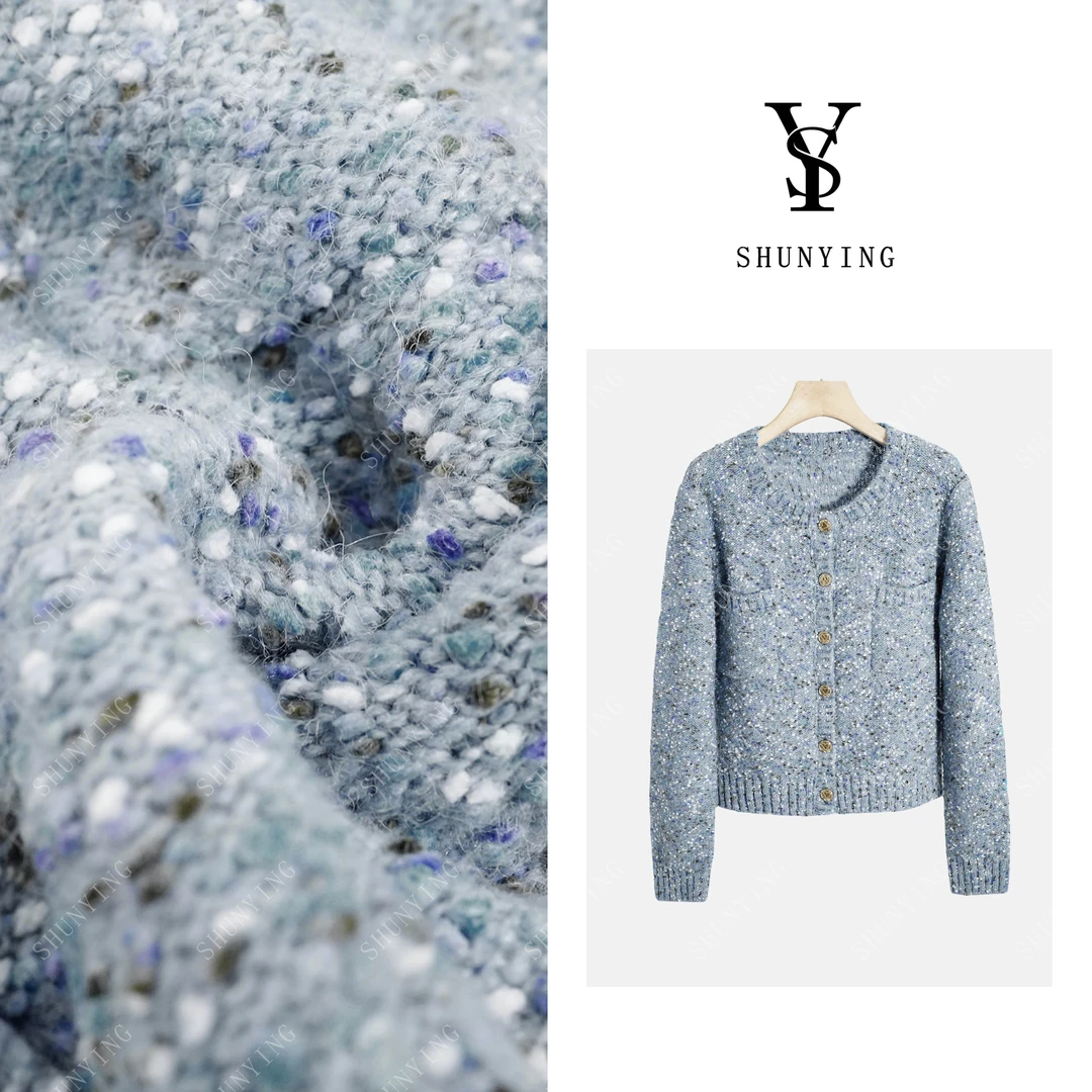 【仟娜】软软诺诺~设计感小香风慵懒软糯针织开衫SY66ZZ2403