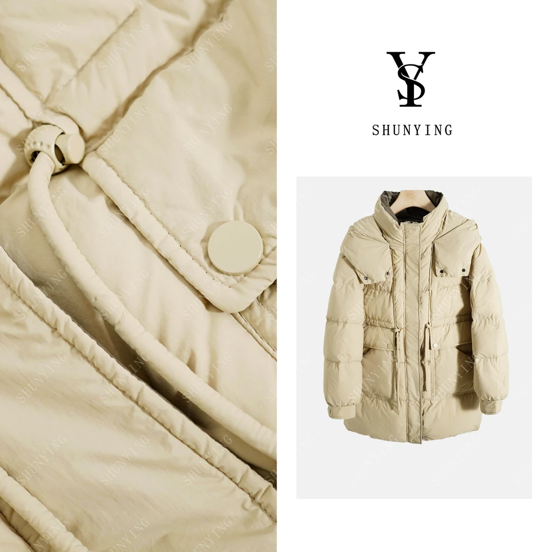 【仟娜】高品质，巨好穿！时尚宽松显瘦连帽休闲羽绒服SY66YRF38925