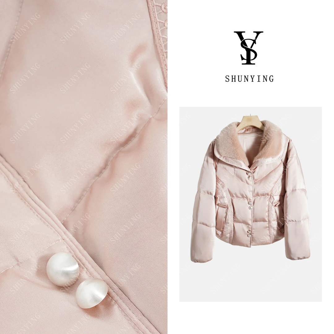 【仟娜】温暖舒适~复古时尚翻领百搭休闲羽绒服外套SY66YRF8520