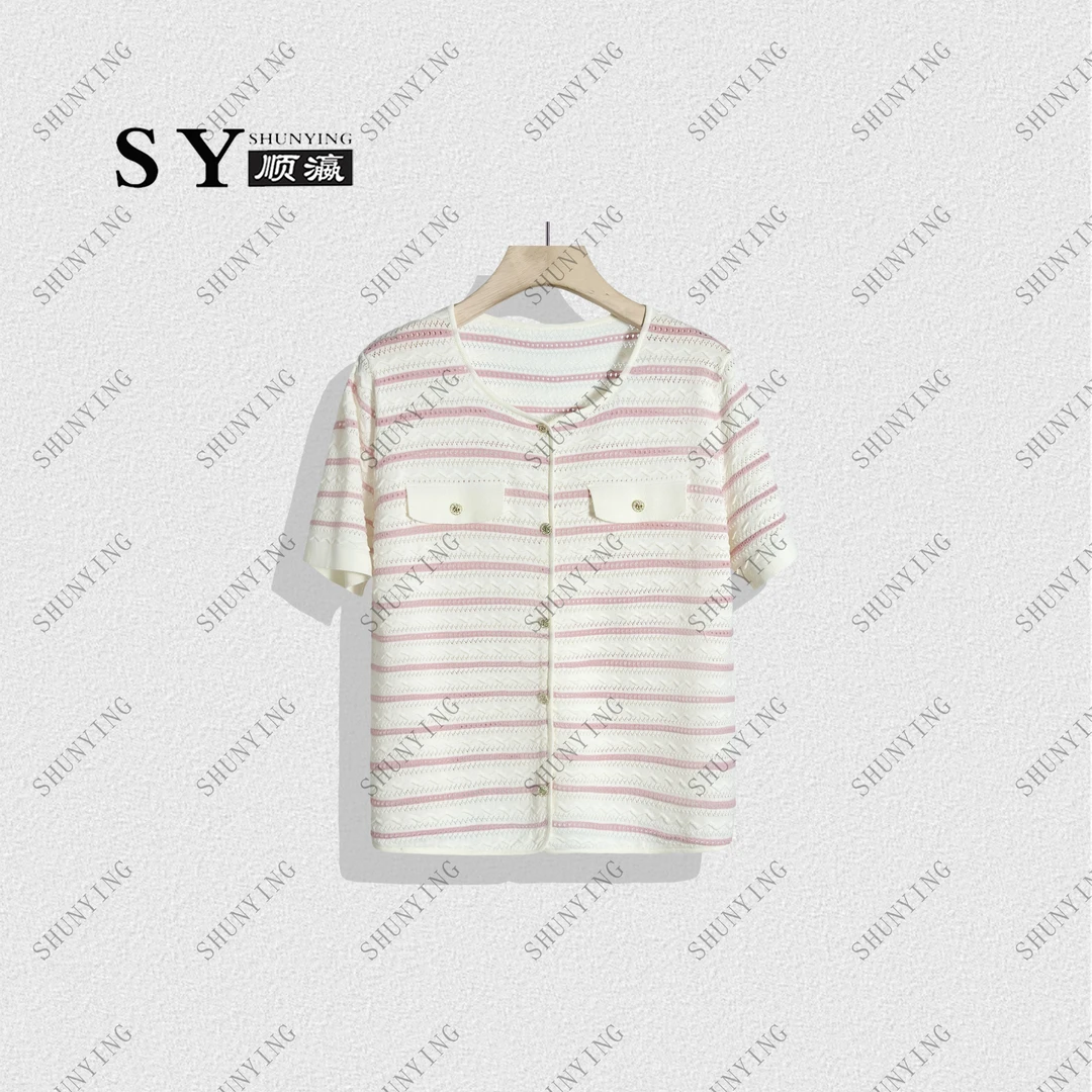 【顺瀛】新款小香风圆领条纹气质百搭针织衫SY62ZZ8028