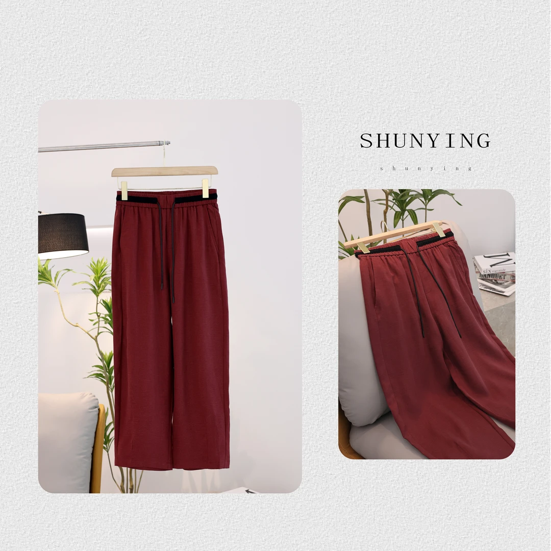 【顺瀛】夏季新款时尚感松紧腰亚麻舒适九分休闲裤SY62XXK09