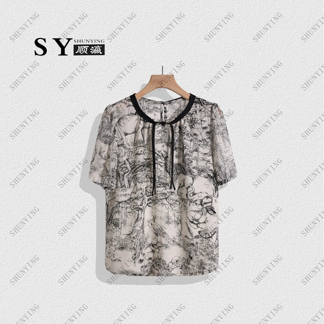 顺瀛【墨染】夏季新款新中式气质超仙宽松盘扣衬衫SY62C8113