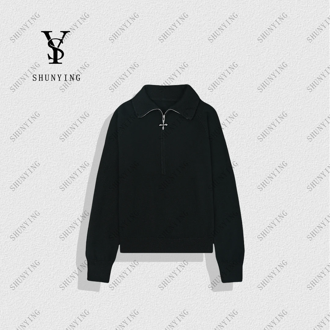 【顺瀛】慵懒休闲风~简约洋气设计感翻领长袖针织衫SY66ZZ0009