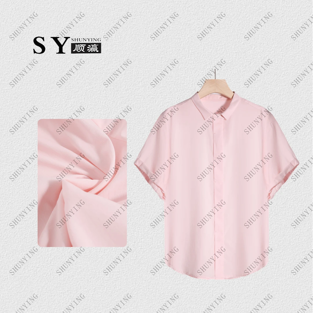 【顺瀛】夏季新款时尚百搭暗扣设计小翻领显瘦休闲短袖衬衫SY62C211