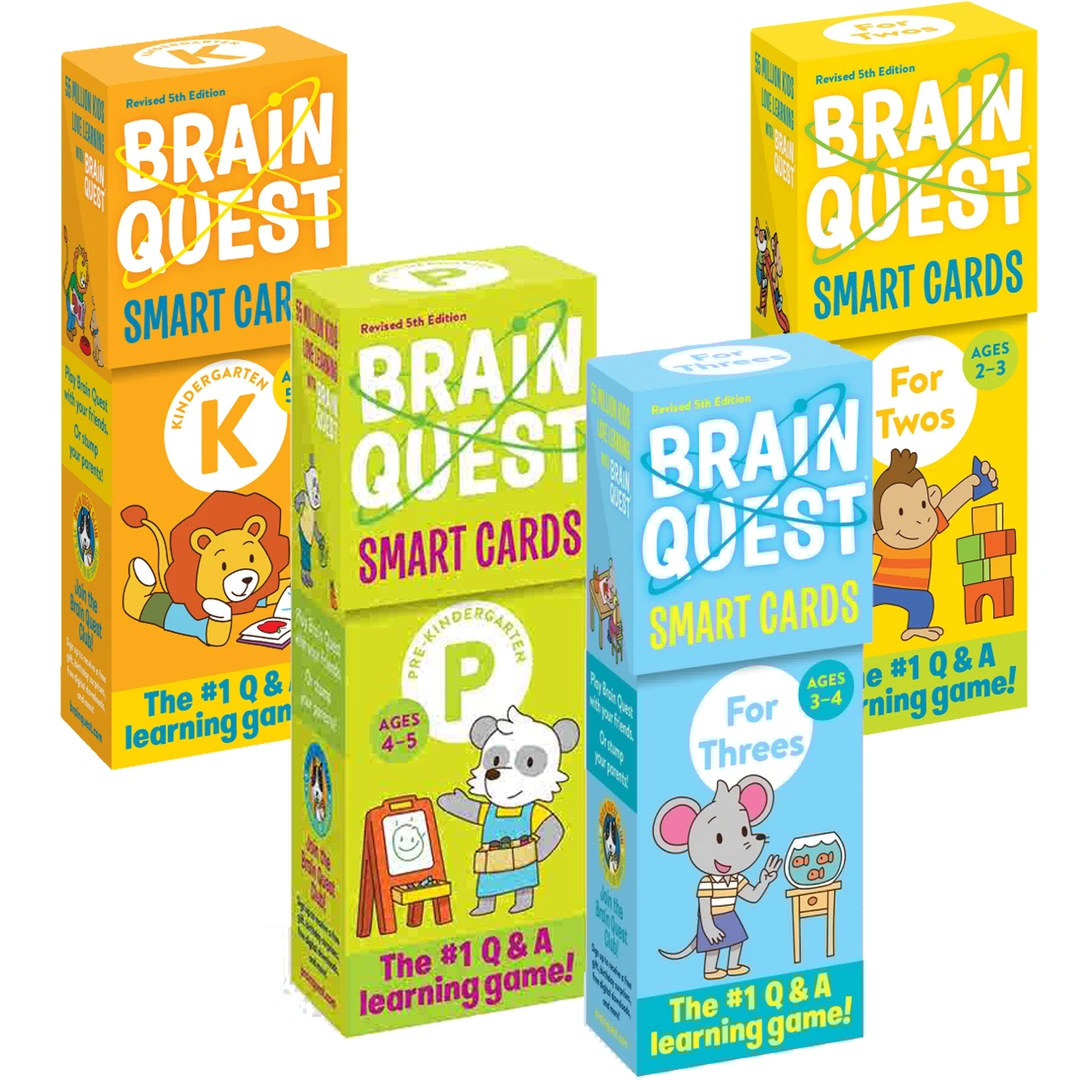 新版大脑任务问答字卡4盒合售 Brain Quest Smart Cards 英文原版