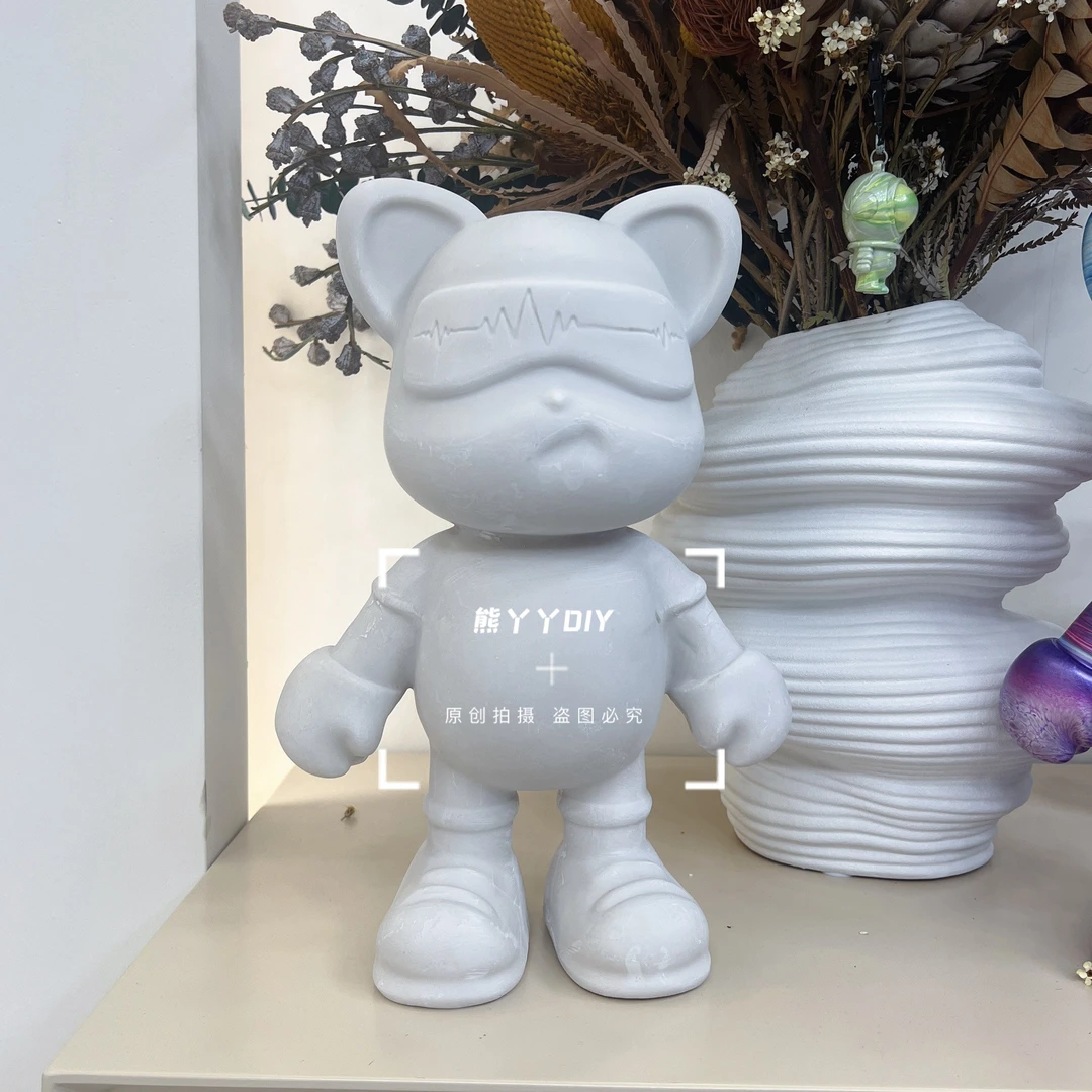 （现场制作）拽拽熊树脂DIY流体摆件