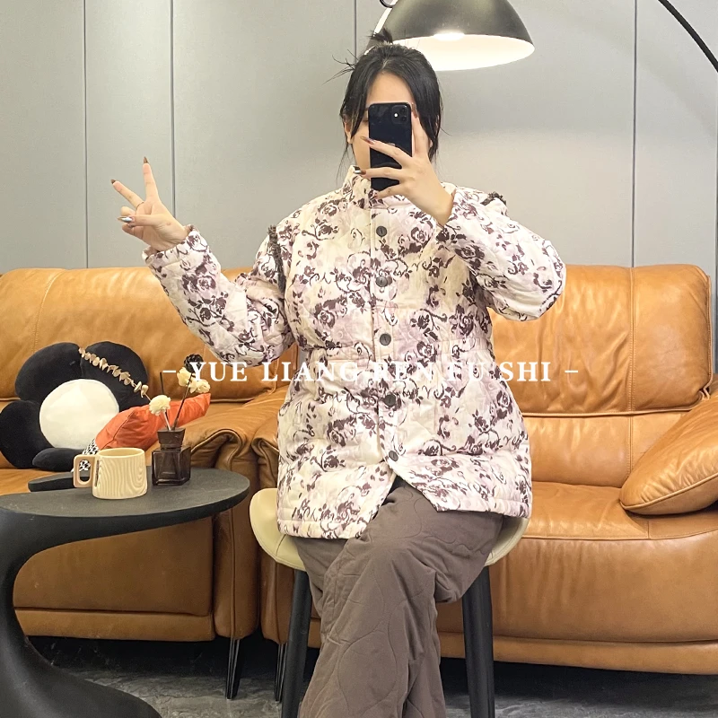 诺曼蒂克冬季中长款精梳棉加厚夹棉睡衣女加绒保暖家居服套装7449