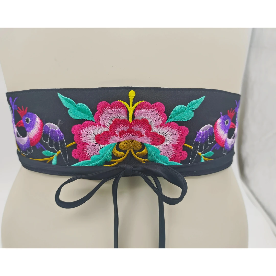 腰封国风古装民族风绣花时尚百搭刺绣优雅腰带复古流苏古风2024女