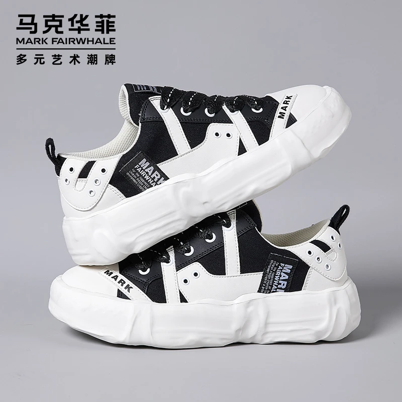 马克华菲男鞋春季新款鞋子男款休闲ins厚底男士潮鞋百搭溶解鞋男