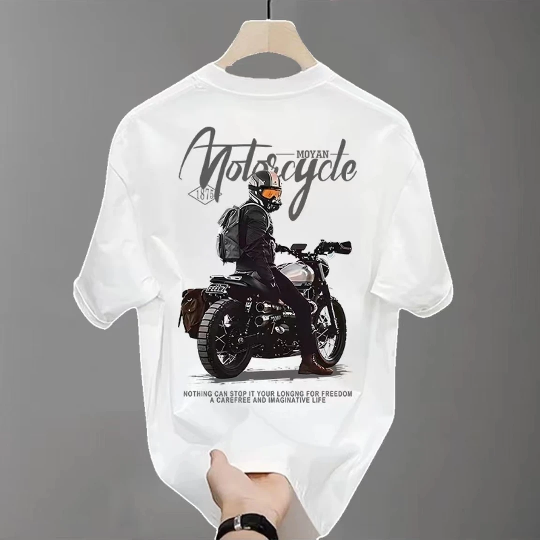 【高品质男装】美式痞帅重磅纯棉短袖T恤青年男夏季潮牌街头上衣男