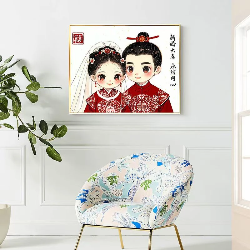 新款5D满钻新婚佳偶钻石画厂家直销