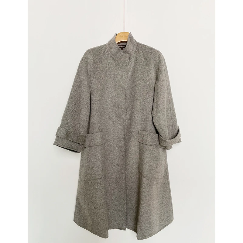 Show Long/舒朗【西门店】秋冬立领中长款设计师款毛呢大衣SWR4H06