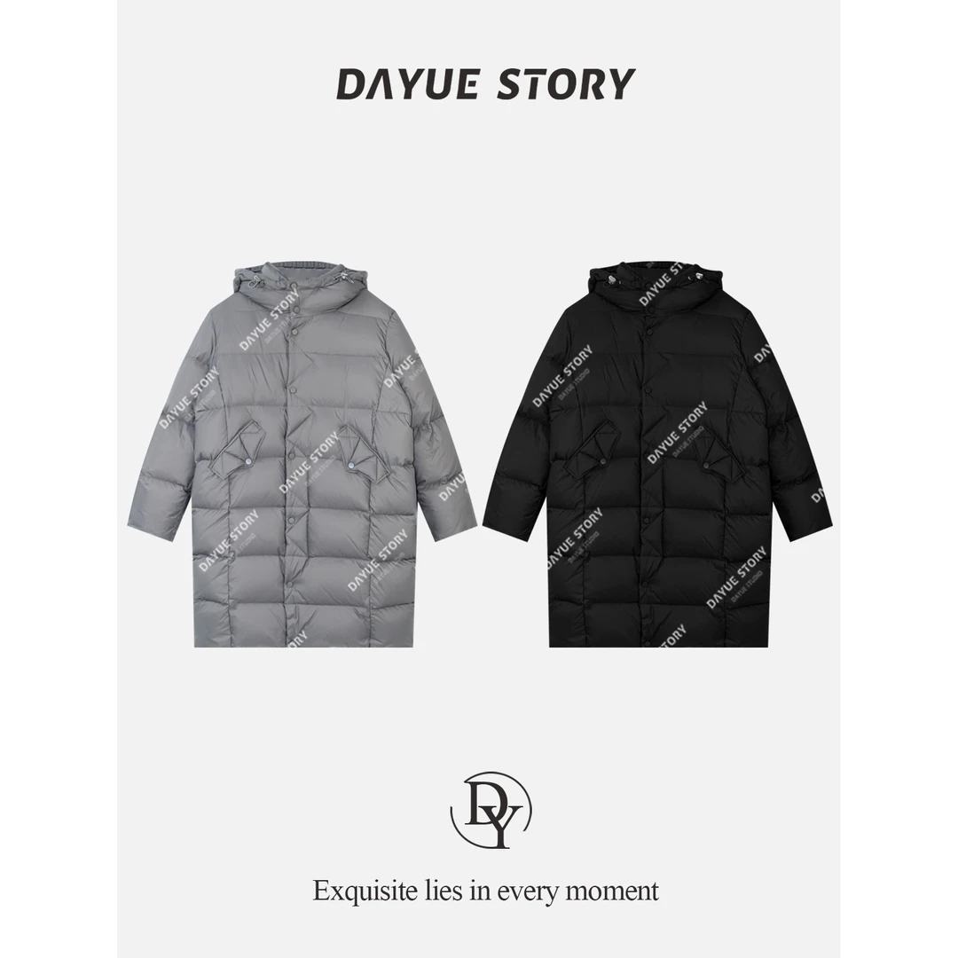 DAYUE【爱丁堡】337g+白鸭绒90绒蓬松轻盈保暖设计师长款羽绒服外套