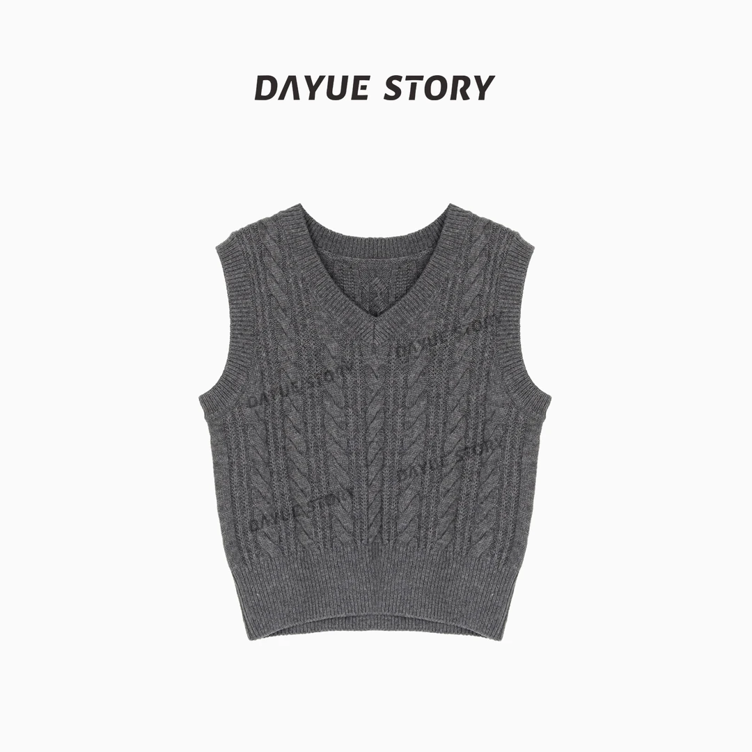 DAYUE家【麻花马甲】复古麻花简约纯色百搭休闲套头毛衣马甲女士