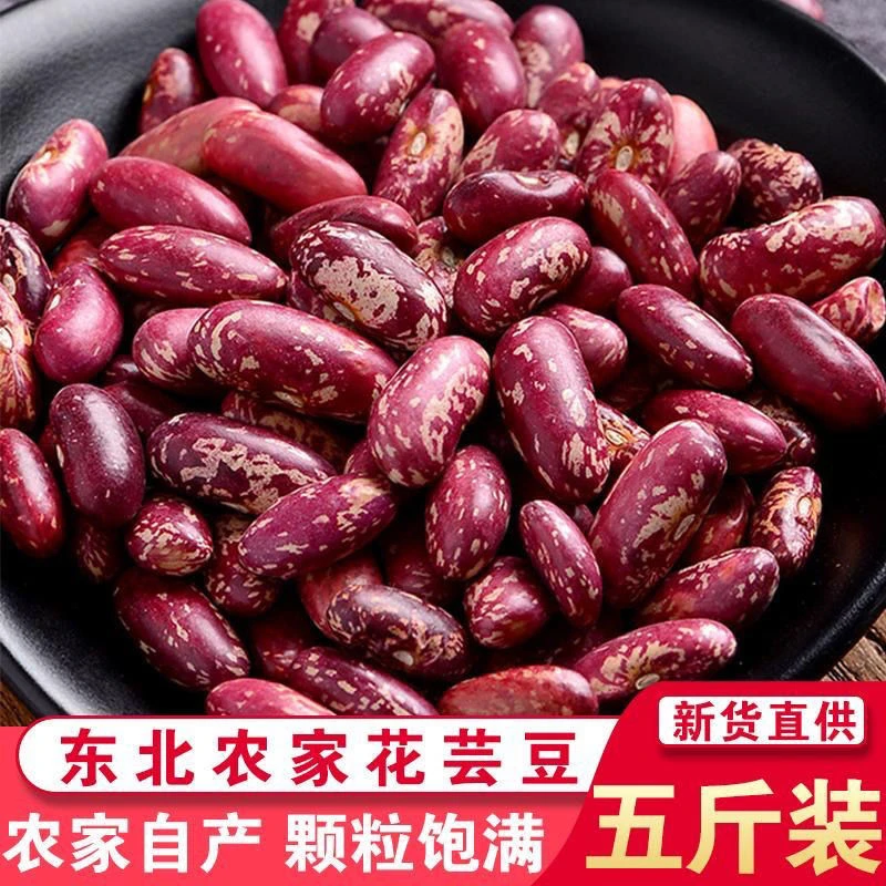 【2025年新豆】东北农家紫花花芸豆5斤饭豆焖饭煮粥花菜豆花芸豆