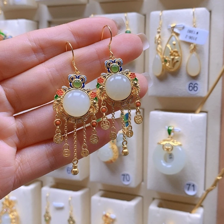 【闪购商品】和田玉颈饰银S925镀金镶嵌