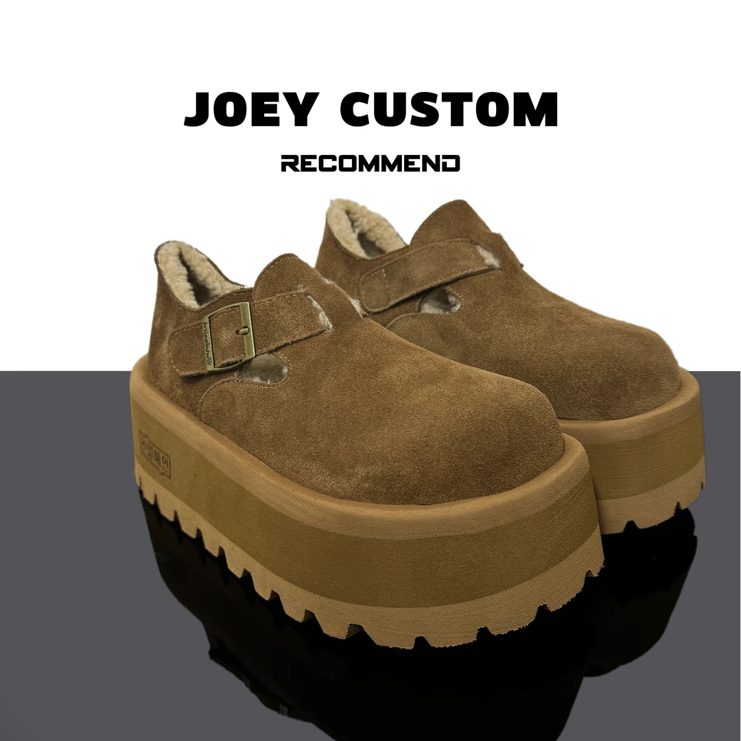 JOEY | 秋冬季日新品保暖防寒加绒真皮勃肯鞋魔术贴女鞋 9771