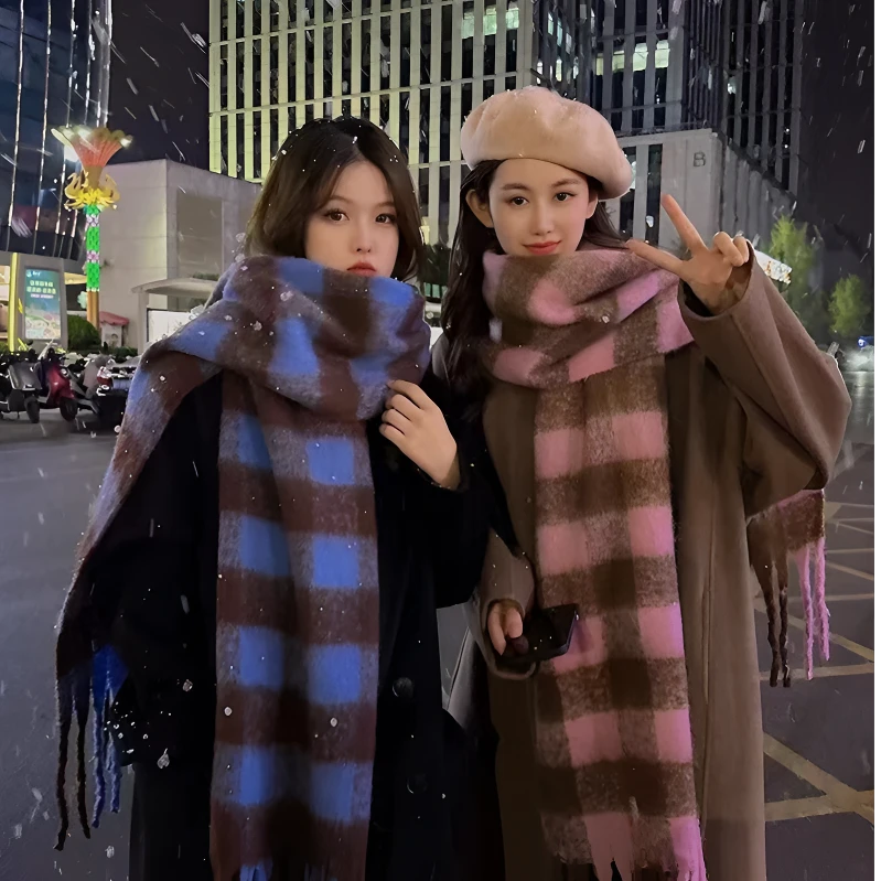 美拉德围巾女冬季新款围巾百搭秋冬保暖韩系学生情侣