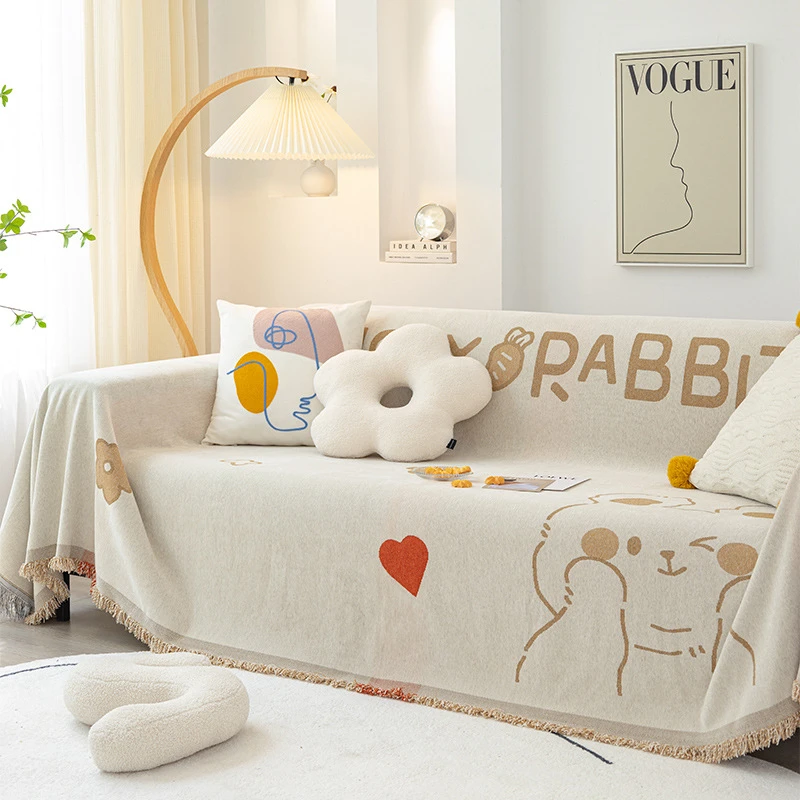 雪尼尔沙发盖布万能沙发垫四季通用靠背巾防猫抓沙发套罩沙发毯