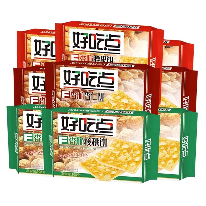 好吃点香脆饼干108g袋酥脆杏仁饼核桃饼达利园独立小包装休闲午茶