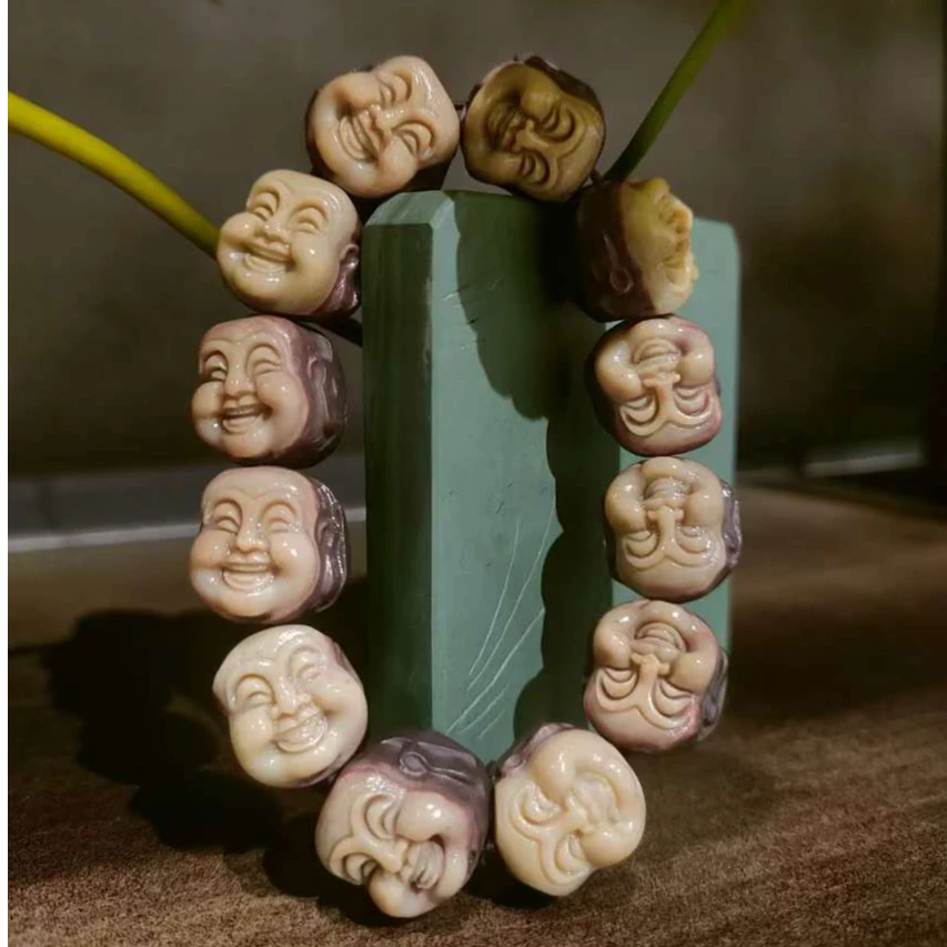 胡一雕 紫袍玉带石佛面手串