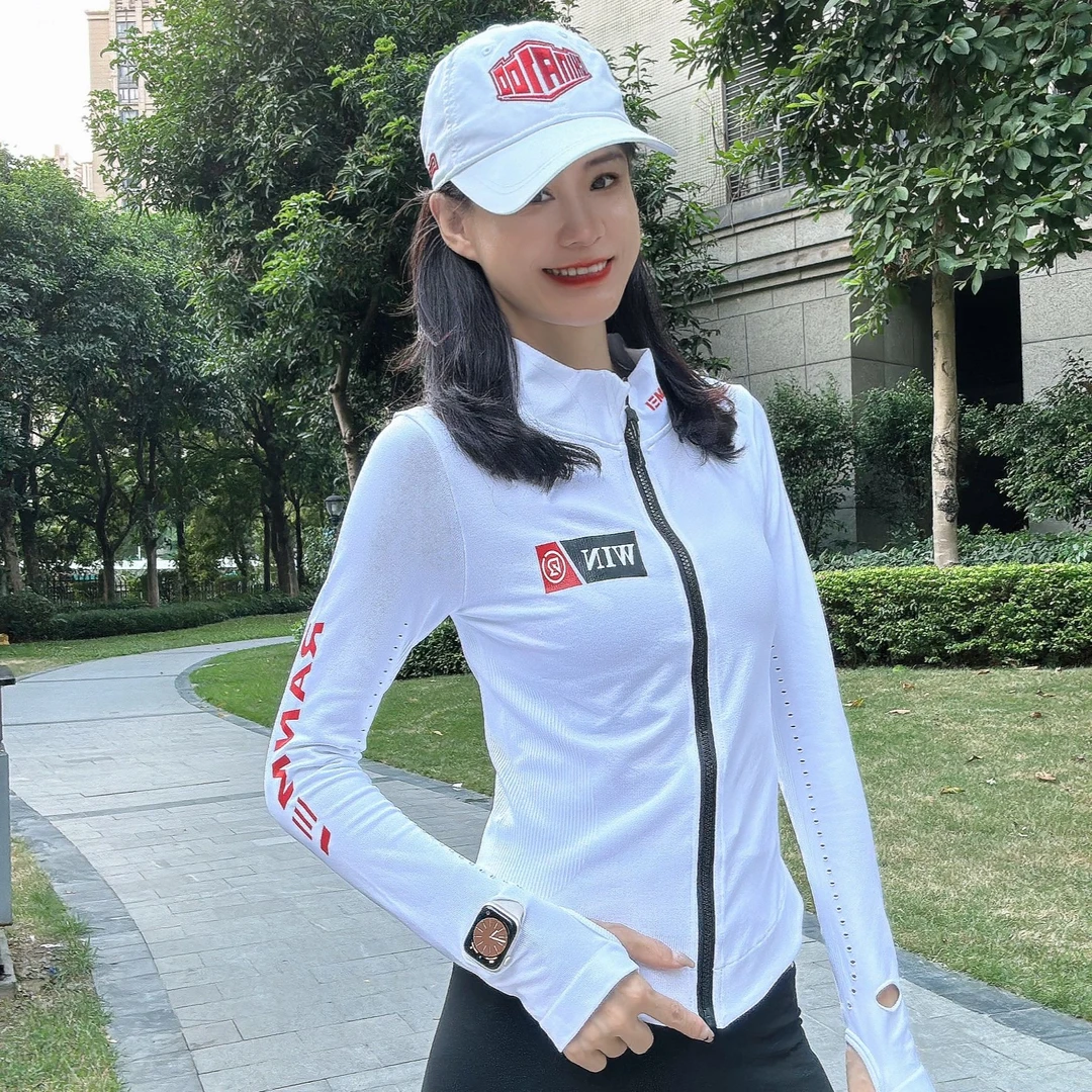 冉玫女士压缩立领拉链衫网球服运动跑步防风衫长袖骑行外套