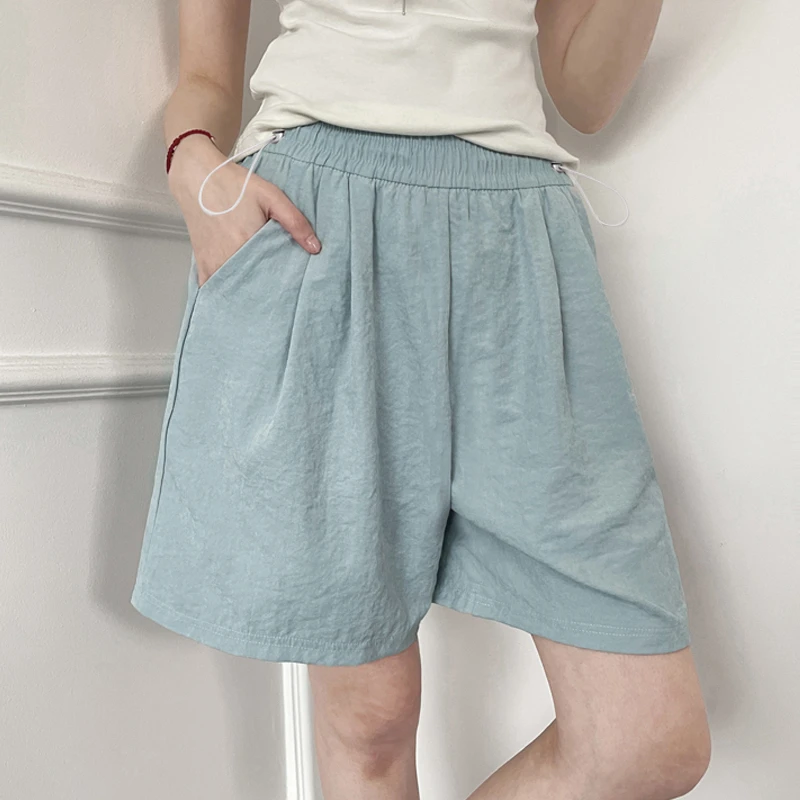 孕妇短裤夏季高腰显瘦小个子奶芙薄款宽松显瘦休闲五分阔腿裤子女