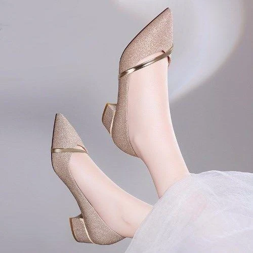 2022新款四季单鞋女鞋子瓢鞋百搭皮鞋韩版时尚粗跟中跟一脚蹬女夏