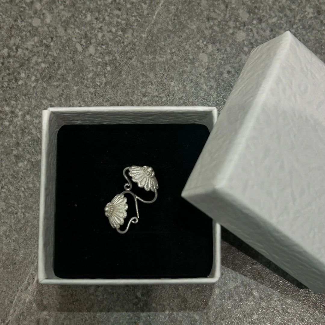 足银耳饰 足银耳饰镶嵌耳环首饰复古气质银制品做旧耳饰精美素款