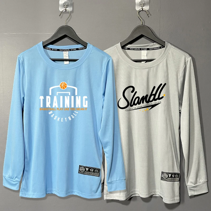 秋冬健身训练服长袖透气T恤宽松跑步运动休闲投篮服男女户外可穿