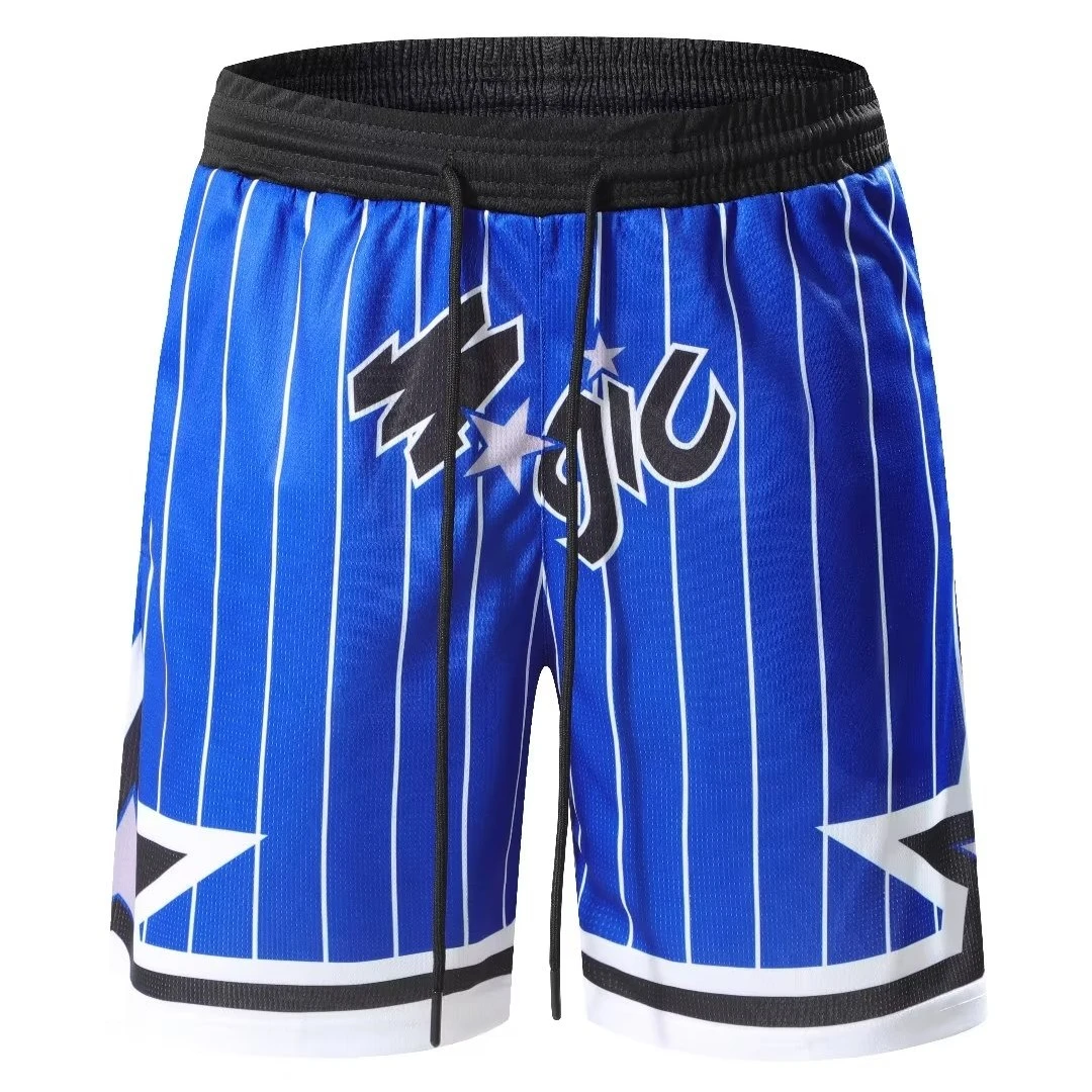 篮球夏季短裤四分不过膝速干健身训练跑步休闲运动裤魔术湖人