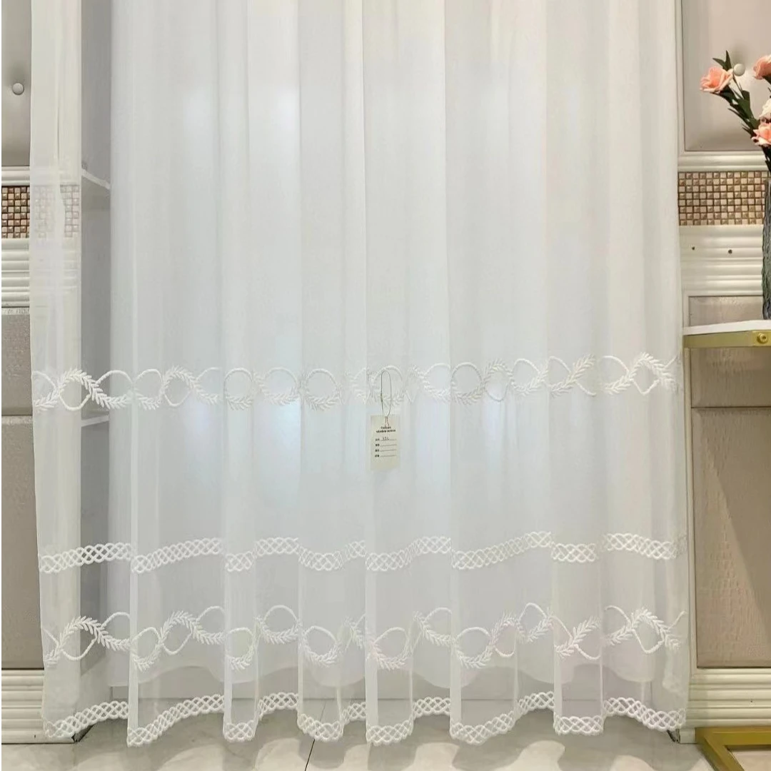 新款 绣花纱 （橄榄） 不加工